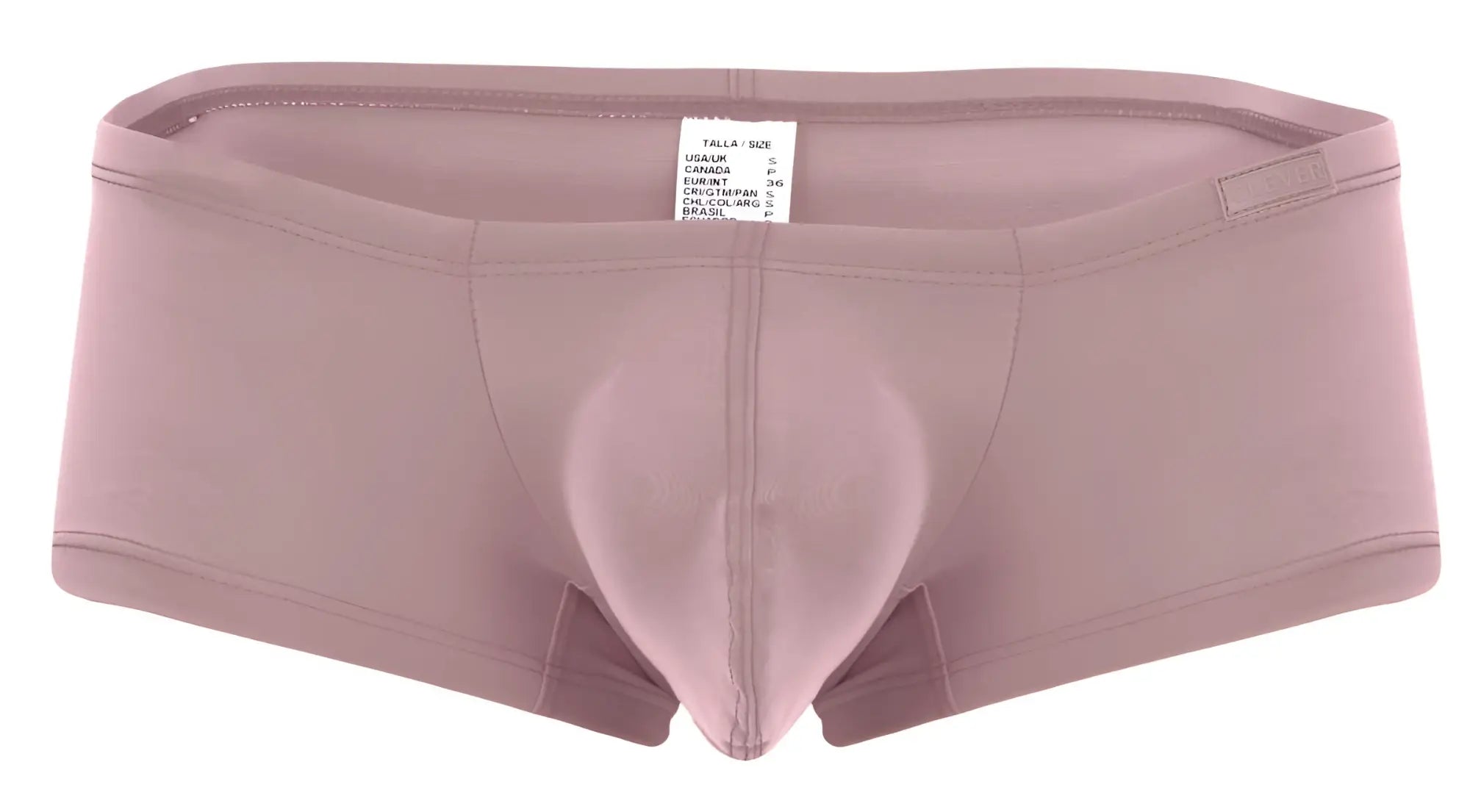 A soft mauve men’s brief with supportive molded pouch and seamless construction from clever 229965 3pk australian latin trunks