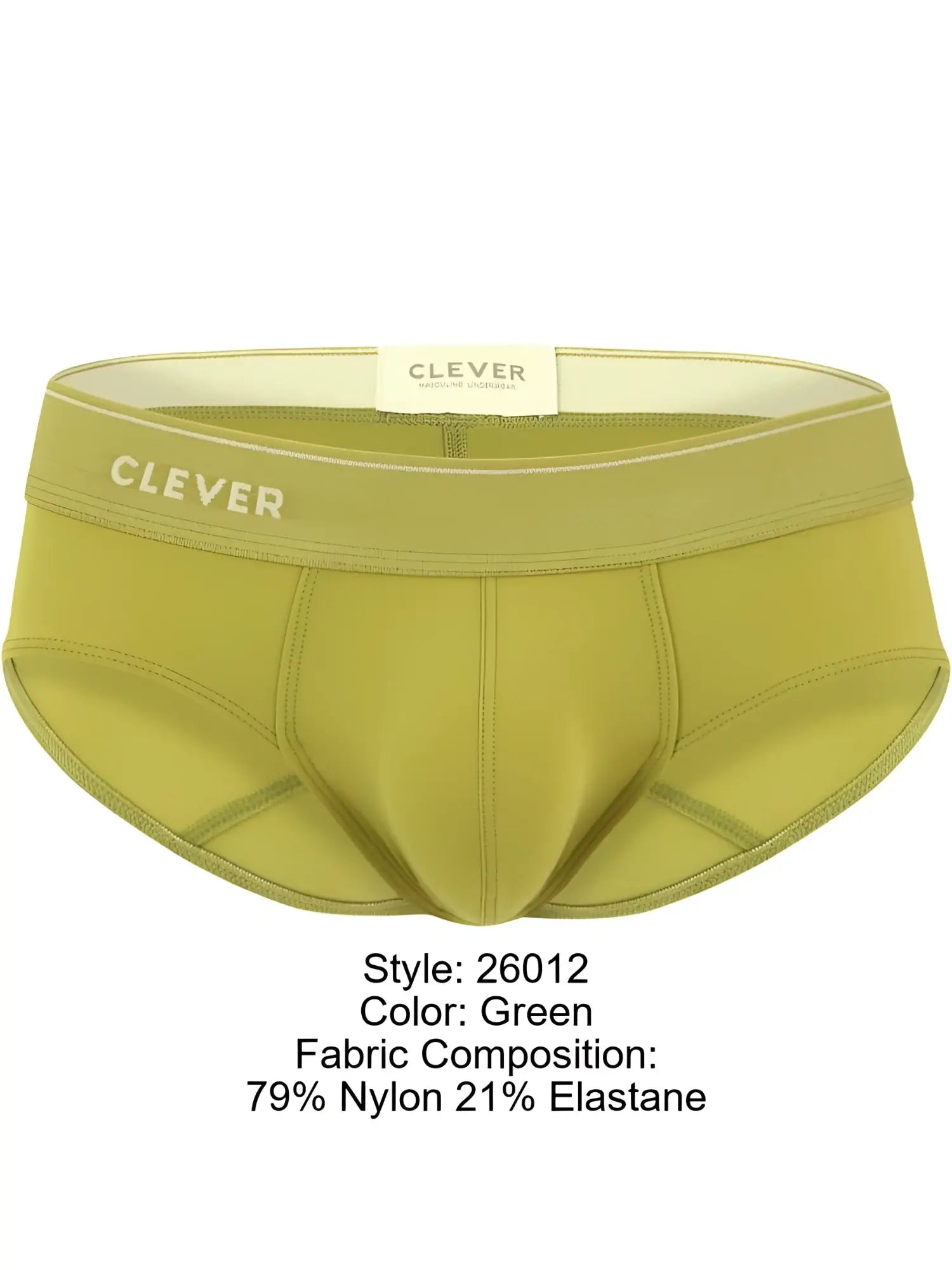 Olive green clever 26012 atenea briefs made from 79% nylon and 21% elastane for comfortable wear