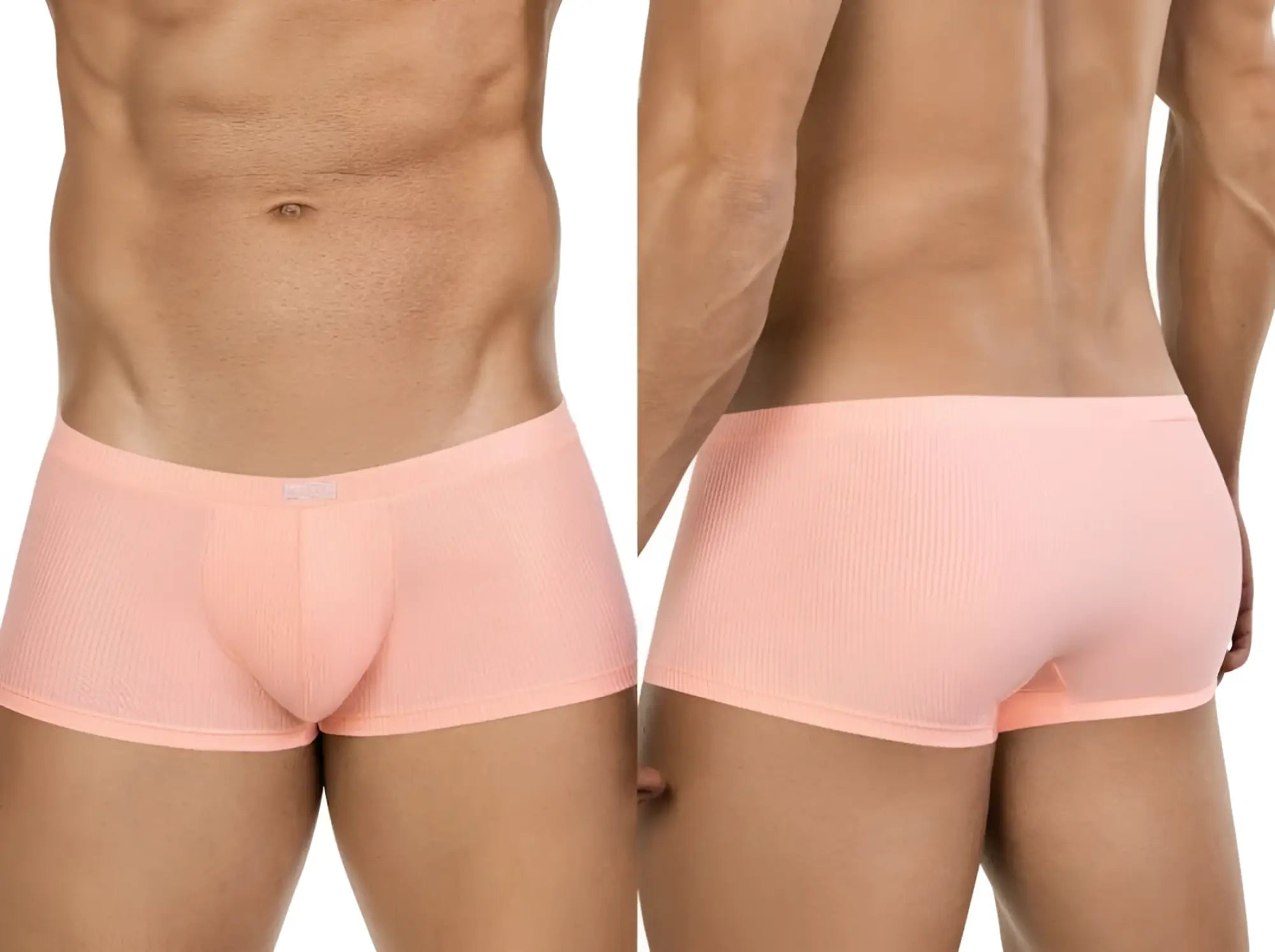 Pink ribbed men’s briefs apolo trunks model 26014 in orange color made from comfortable fabric