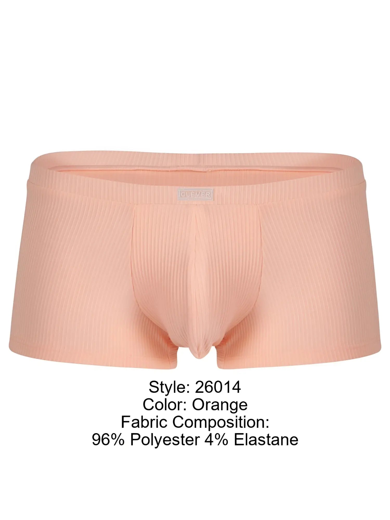 Orange ribbed men’s briefs apolo trunks made of 96% polyester and 4% elastane in vibrant orange color