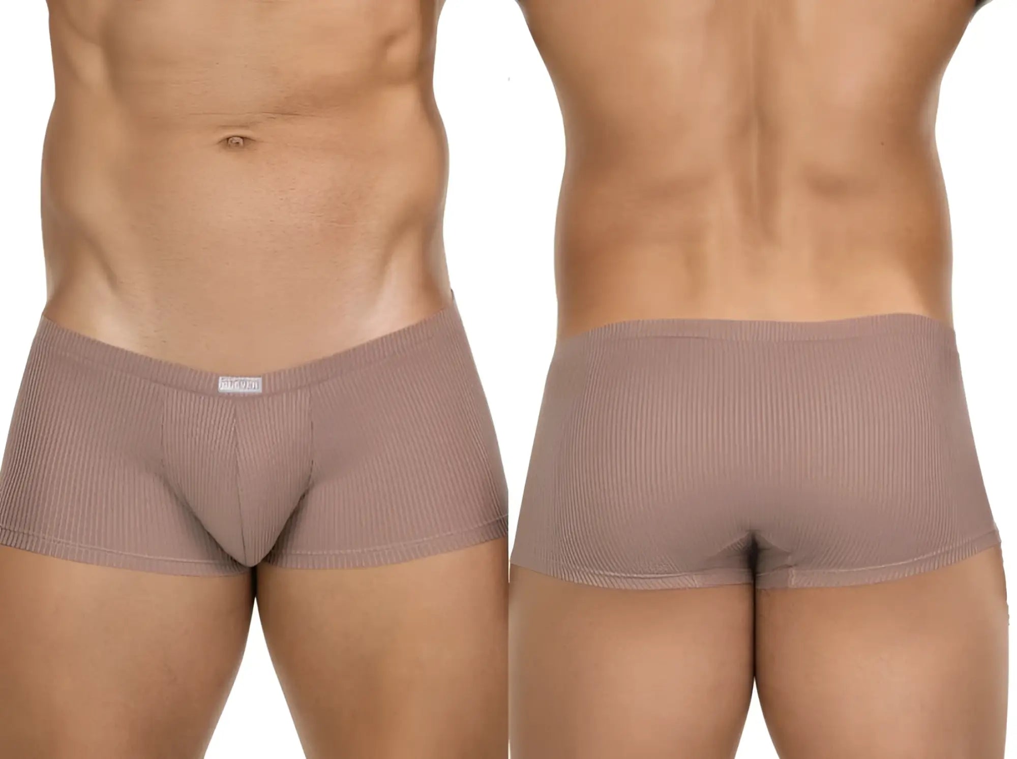 Clever 26015 apolo trunks sand color beige ribbed cotton briefs with subtle texture and small brand tag on waistband