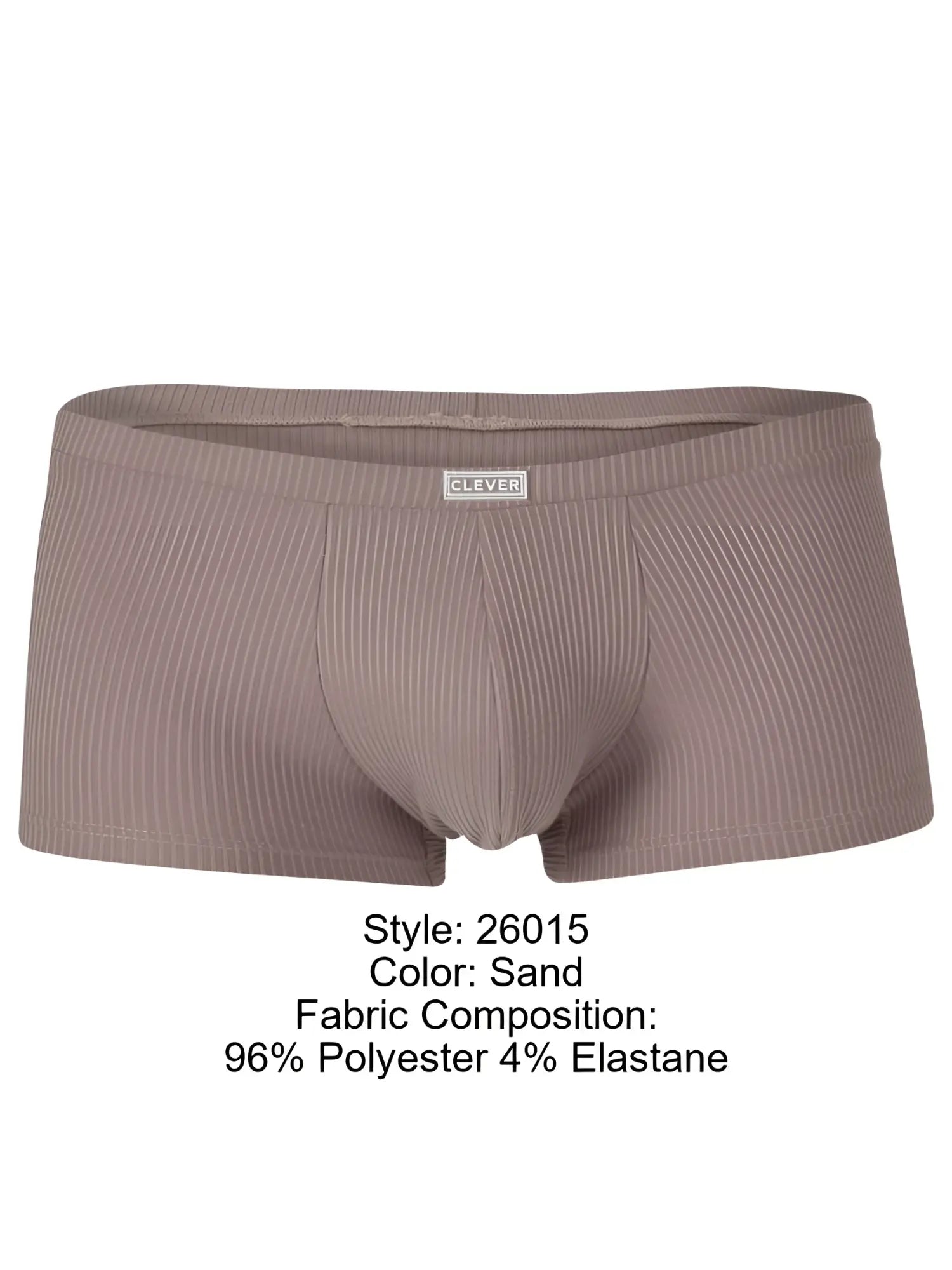 Sand-colored ribbed men’s briefs clever 26015 apolo trunks made from 96 polyester 4 elastane for comfort and style