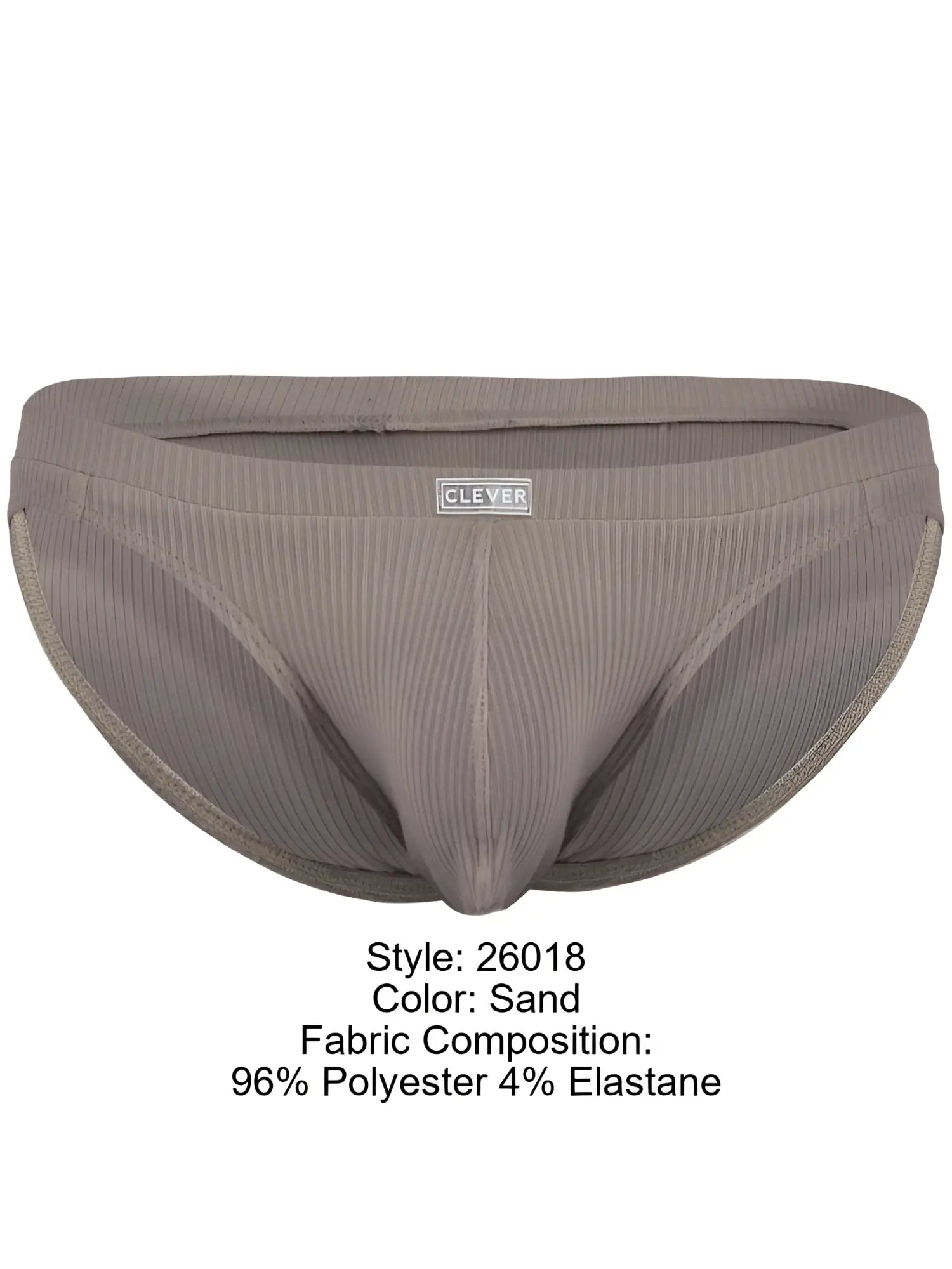 Sand-colored ribbed polyester and elastane briefs with clever brand label for sophisticated comfort and style