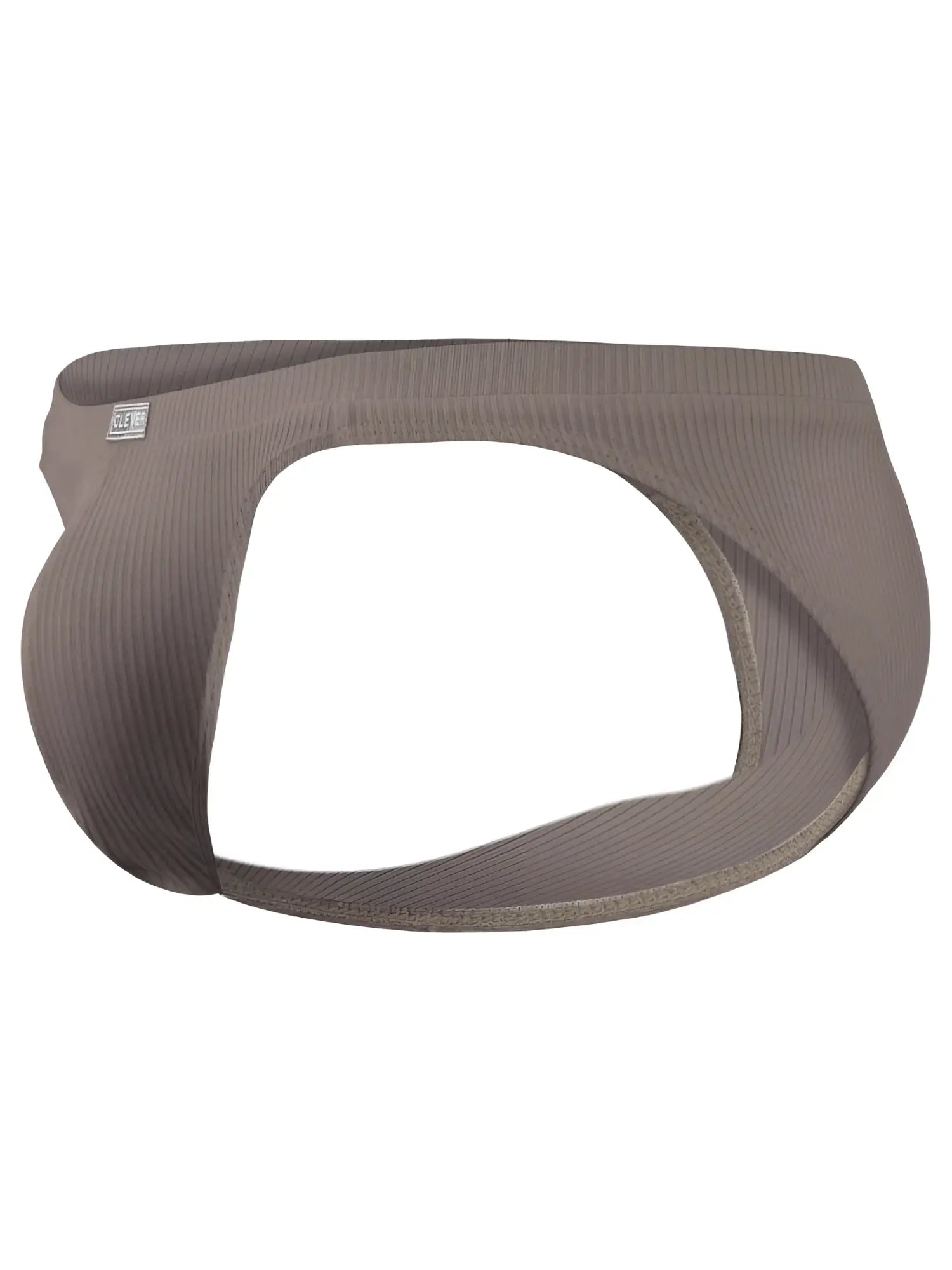 Gray ribbed cotton briefs with a sleek modern design for sophisticated comfort and style in apolo bikini sand color
