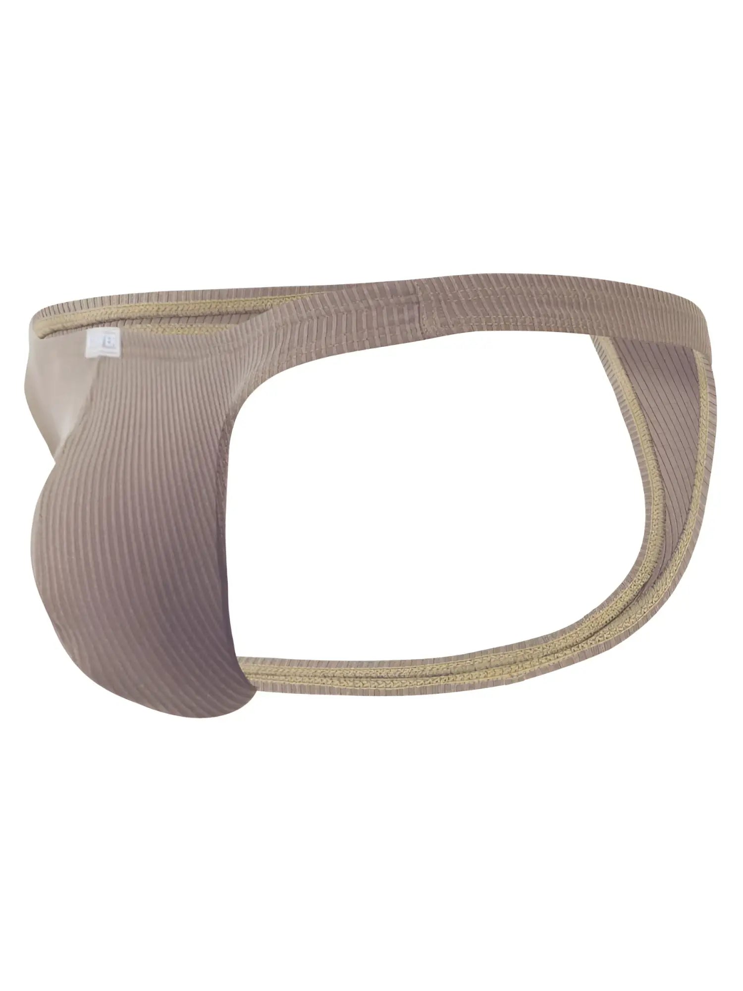Beige ribbed cotton briefs with subtle gold trim edges clever 26021 apolo thongs color sand minimalist sophistication