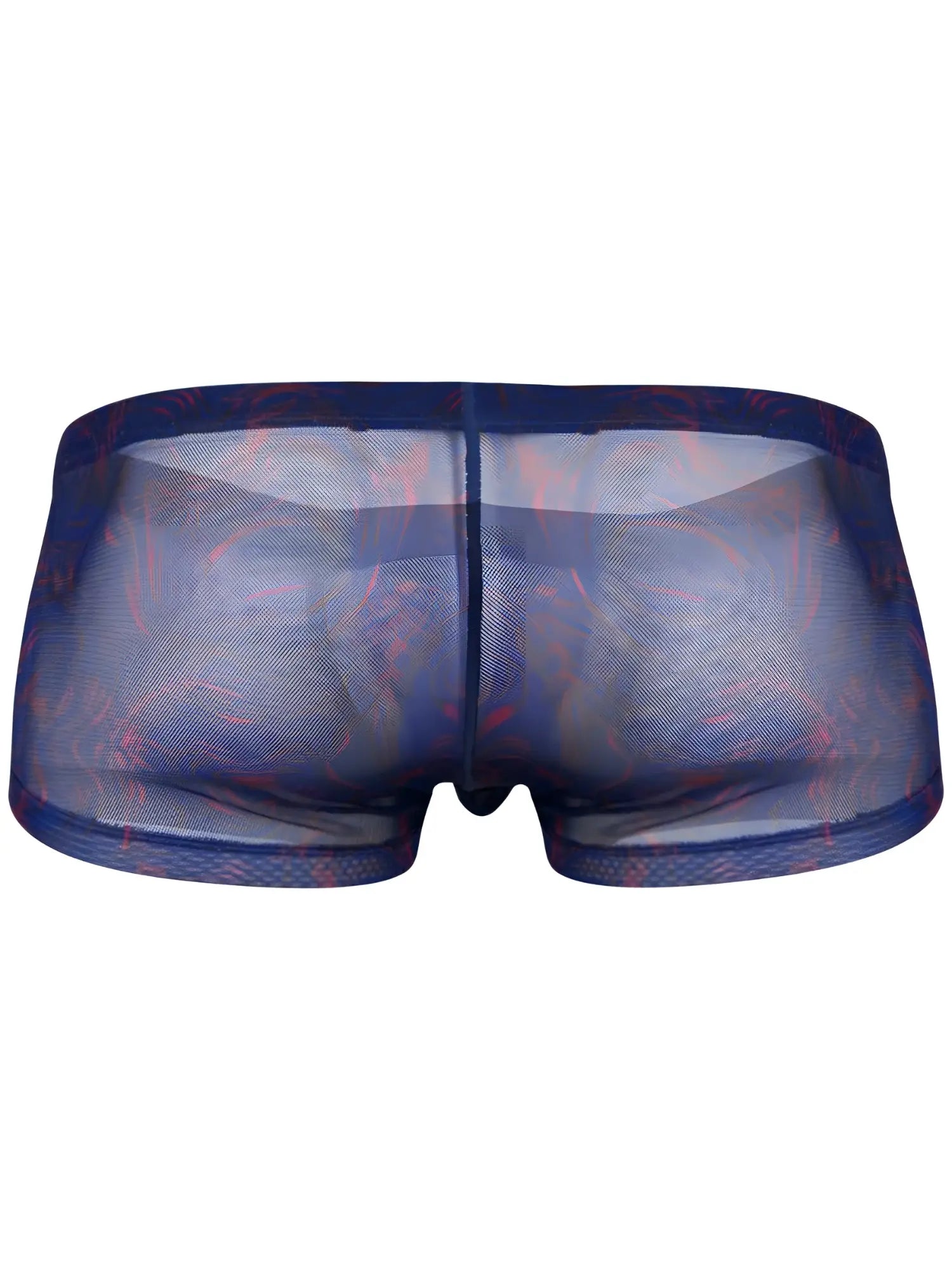 Blue sheer mesh briefs with a subtle red pattern from clever 26033 calipso trunks offering bold breathable style
