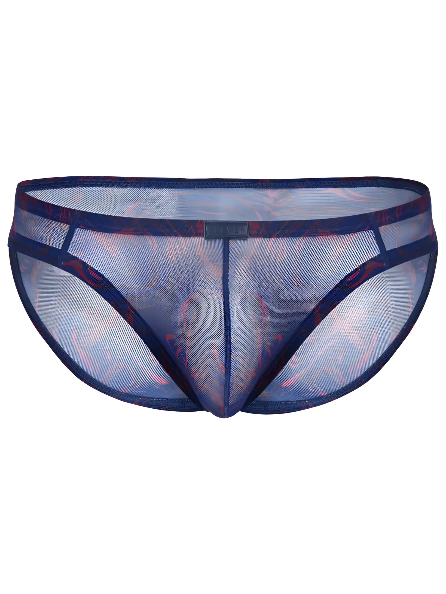 Clever 26035 calipso bikini men’s underwear in blue red patterned sheer mesh for bold breathable style
