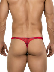 Red lace thong with intricate floral pattern in clever 26036 calipso thongs red for sleek and sophisticated support