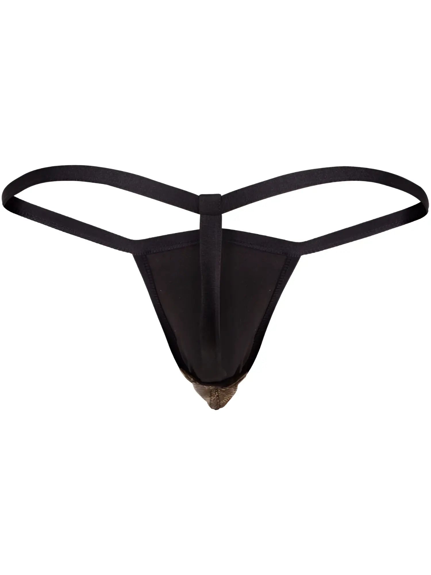 Clever 26046 Atlas g-string black thong with textured metallic gold tip bold sophistication design
