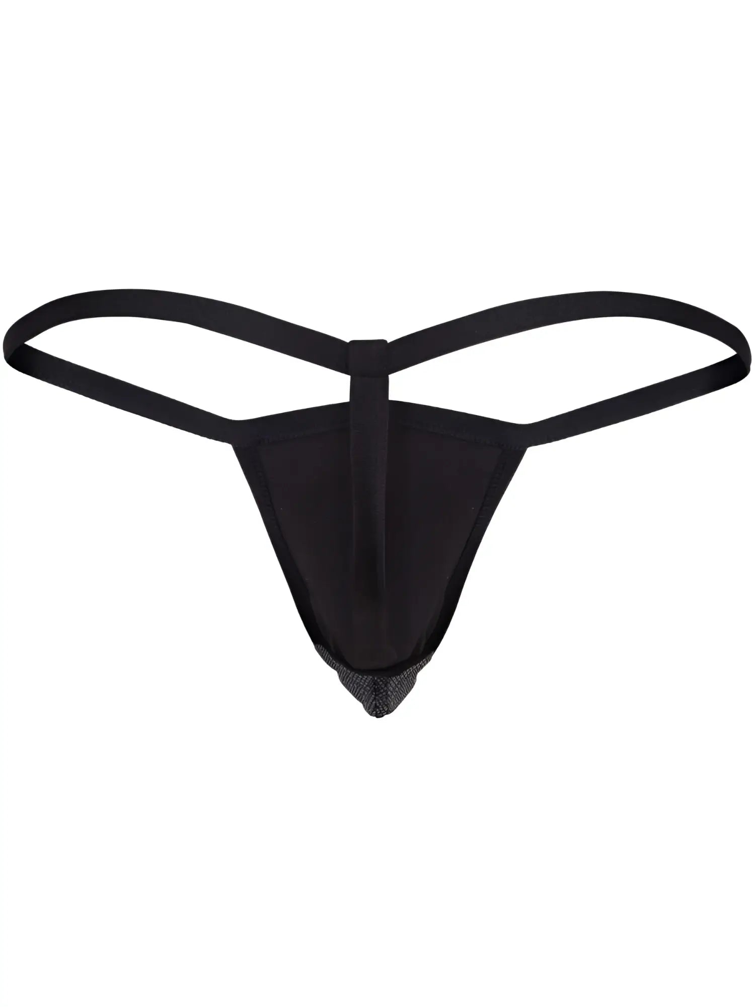 Black clever 26047 atlas g-string with a textured mesh front panel and smooth elastic straps for bold sophistication