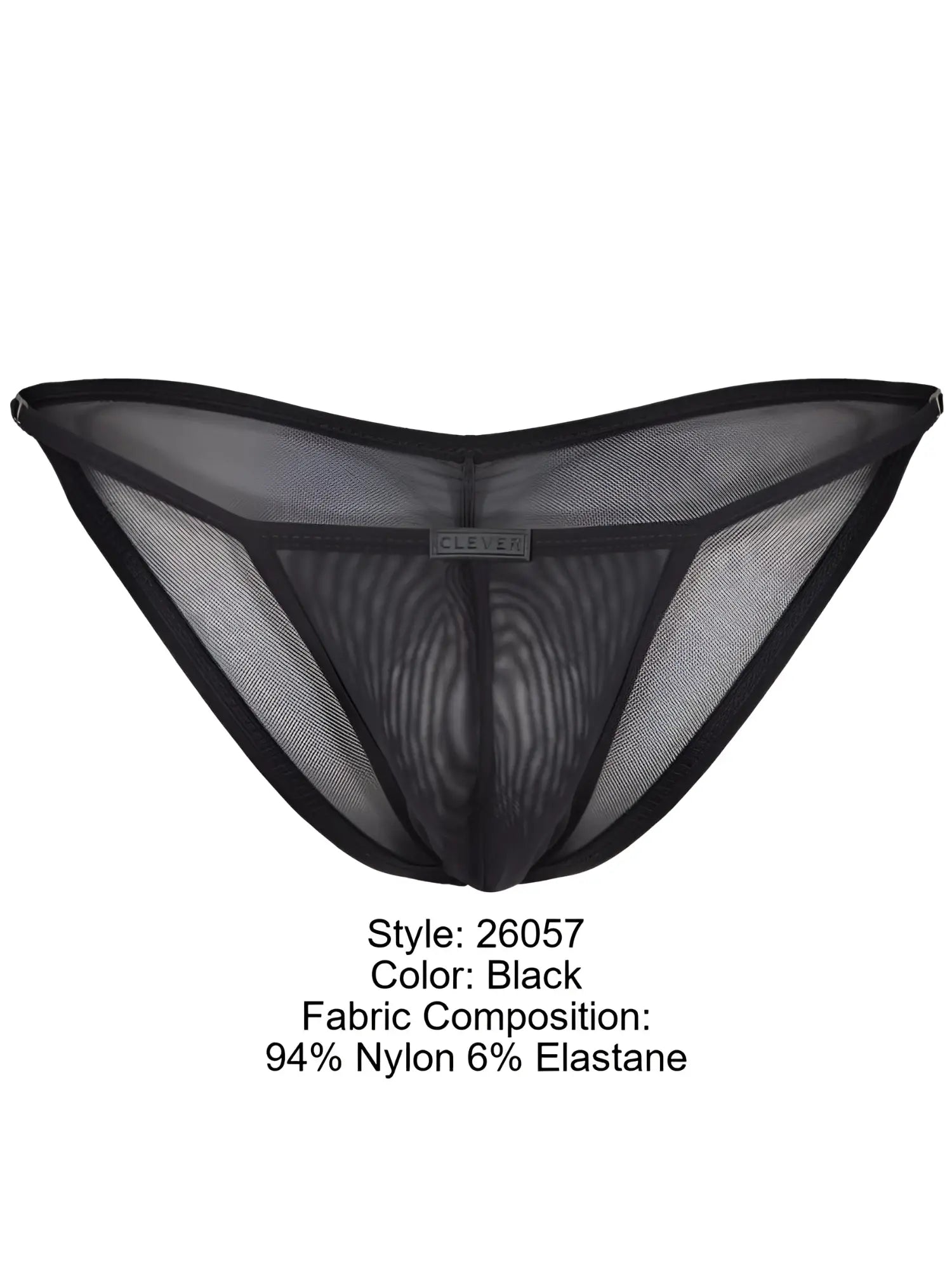 Black mesh thong bikini with nylon elastane blend clever 26057 eos bikini color black sophisticated minimalism