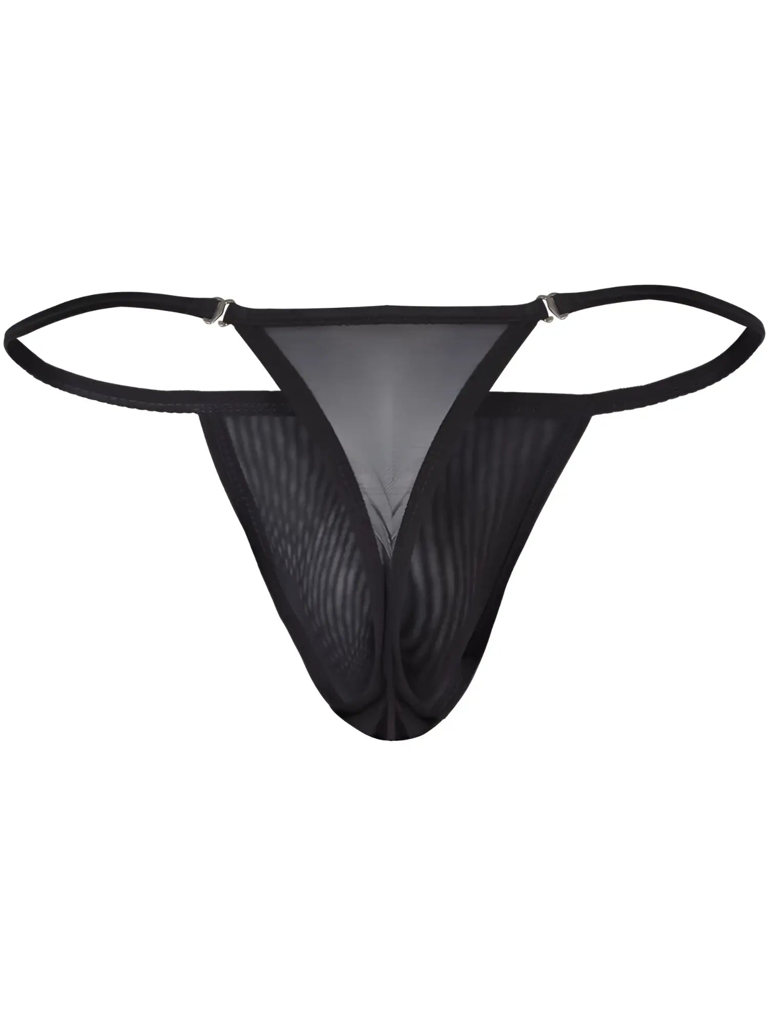 Black clever 26058 eos thong with mesh fabric and thin elastic straps offering bold and breathable sophistication