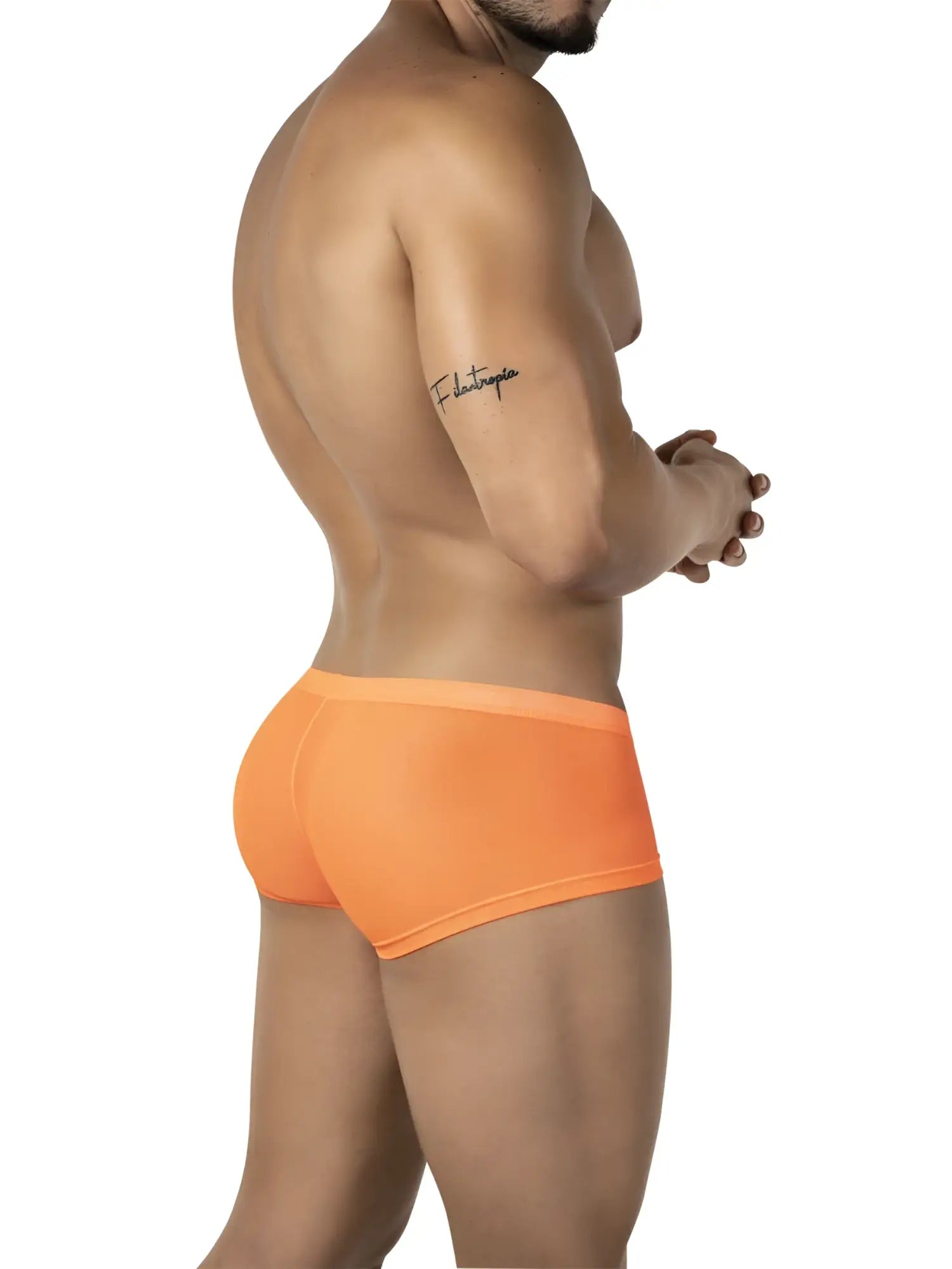 Bright orange clever 26067 briefs made from smooth form-fitting fabric in a multi-colored 3pk australian latin trunks set
