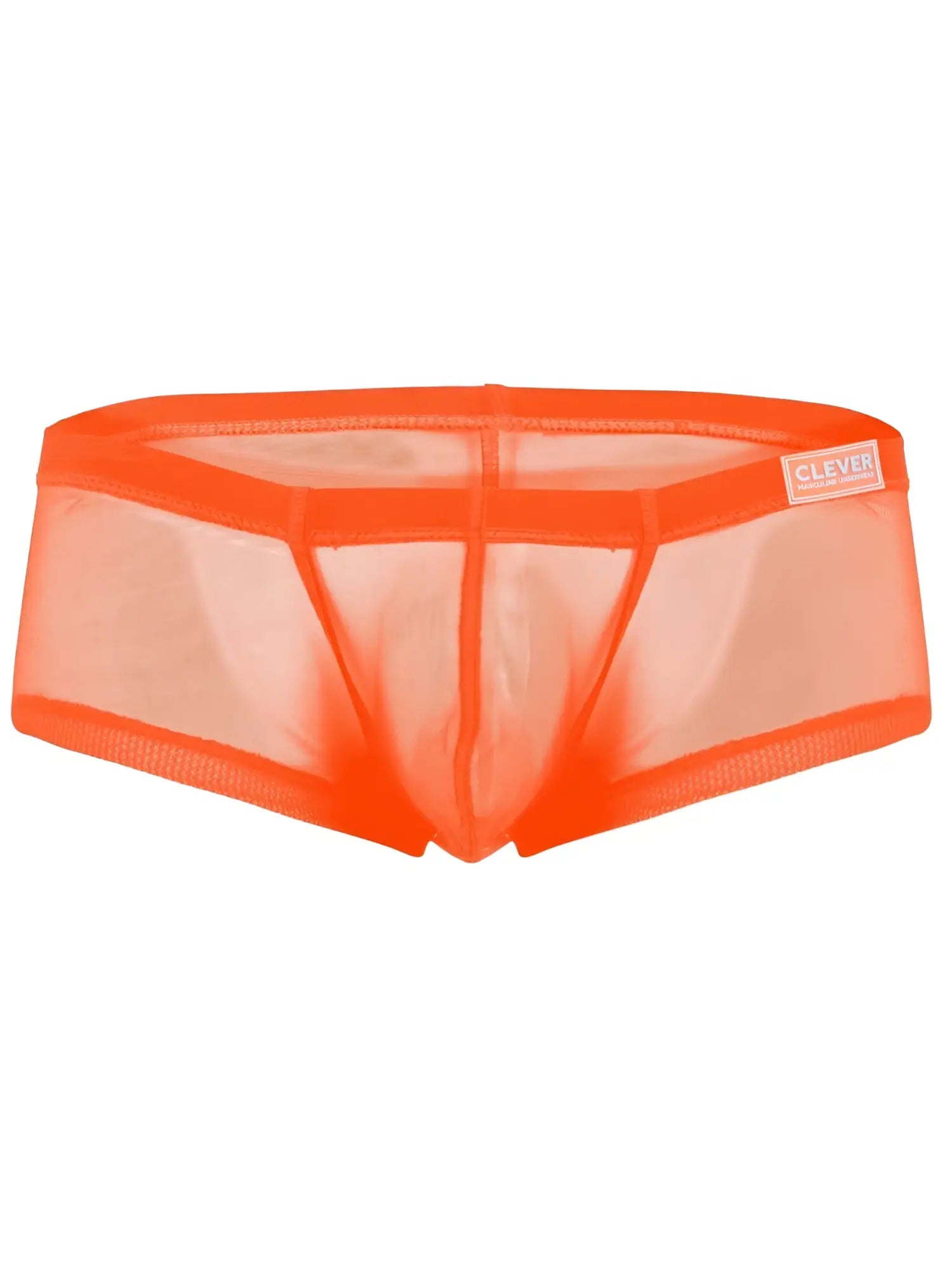 Bright orange mesh briefs with reinforced elastic waistband and clever brand label in australian latin trunks 3pk