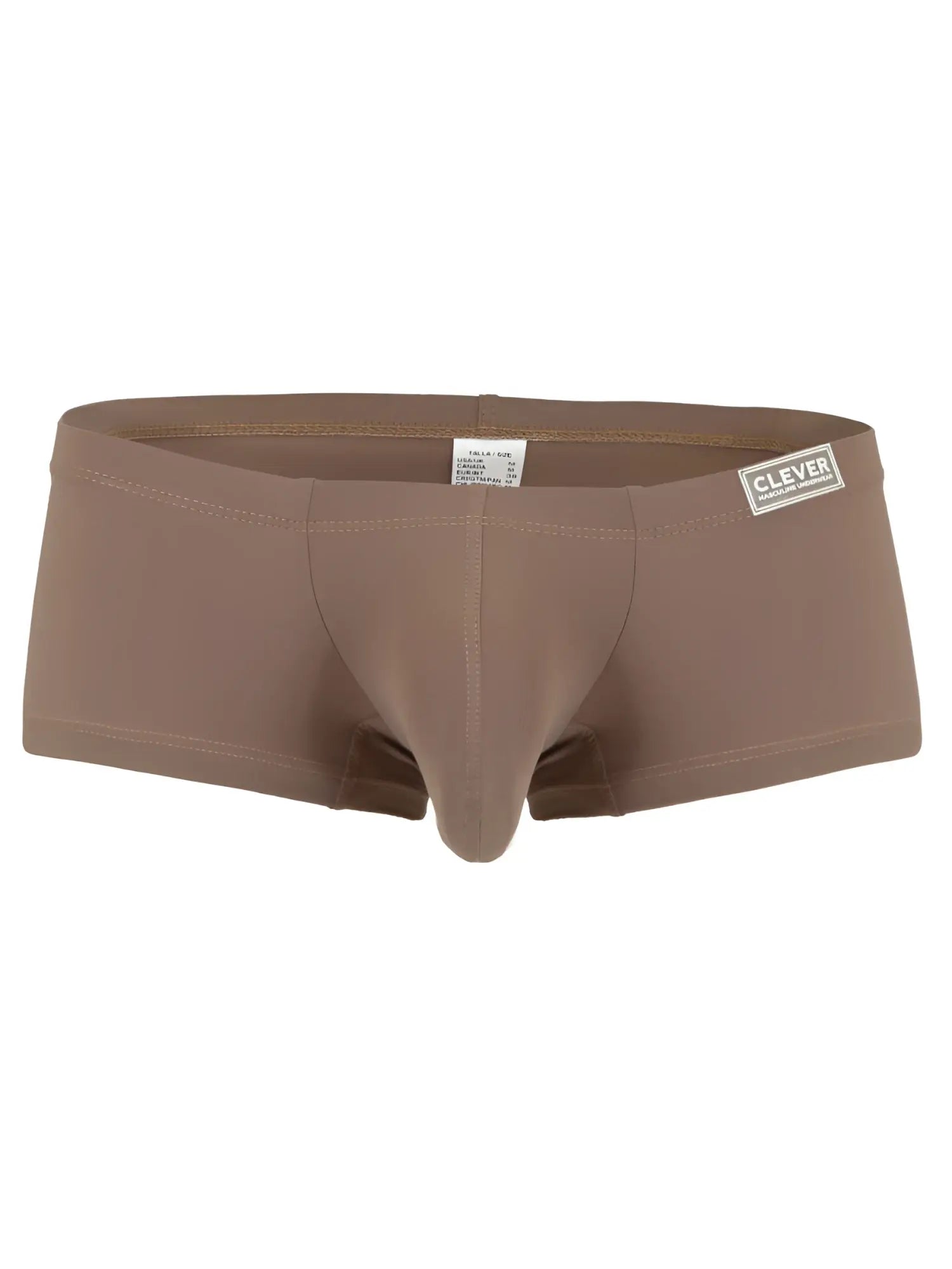 Brown clever 26068 australian latin trunks in multi-colored smooth form-fitting fabric with subtle seam detail