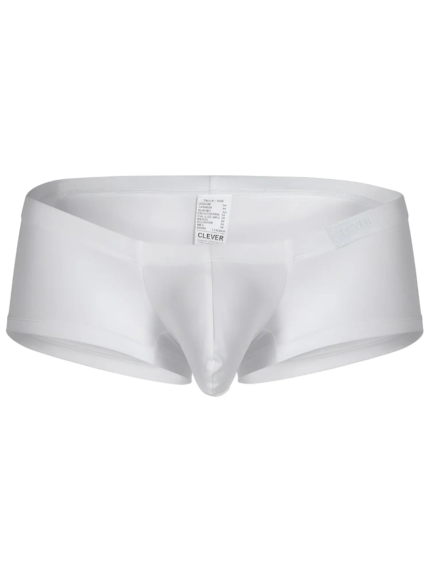 White clever brand men’s briefs with smooth form-fitting design elastic waistband from clever 26068 3pk australian latin trunks multi-colored set