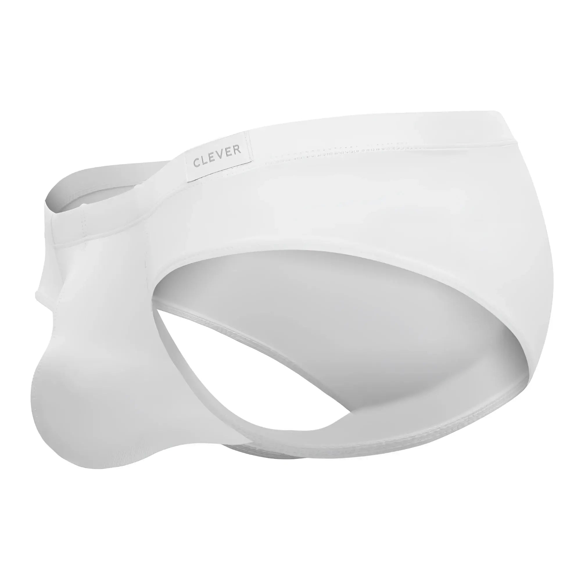 White clever 519940 2pk australian briefs with smooth form-fitting design and elastic waistband for men in black and white