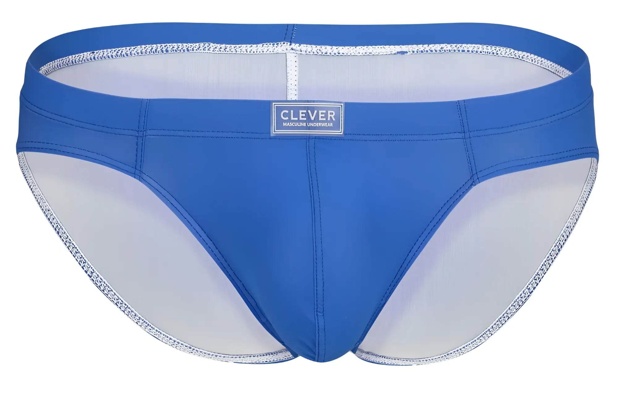 Clever 519967 7pk briefs blue and white men’s swim trunks with sleek form-fitting design in multi-colored style