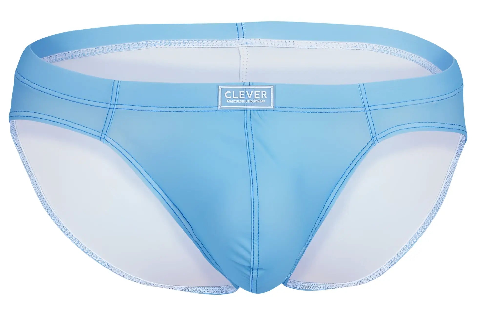 Light blue and white clever 519967 swim trunks with smooth stretchy fabric in multi-colored briefs pack