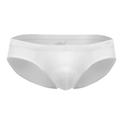 White clever 5373 australian latin briefs with seamless design and embroidered logo on waistband