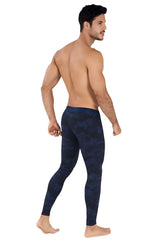 Navy blue camouflage pattern Clever Action camo athletic leggings in size medium for active wear