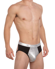 Tartarus Men's Low Rise Coated Two-Tone Jockstrap Metallic Underwear