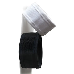 White and black elastic ribbed cock ring wristbands by Good Devil designed for comfort and flexibility