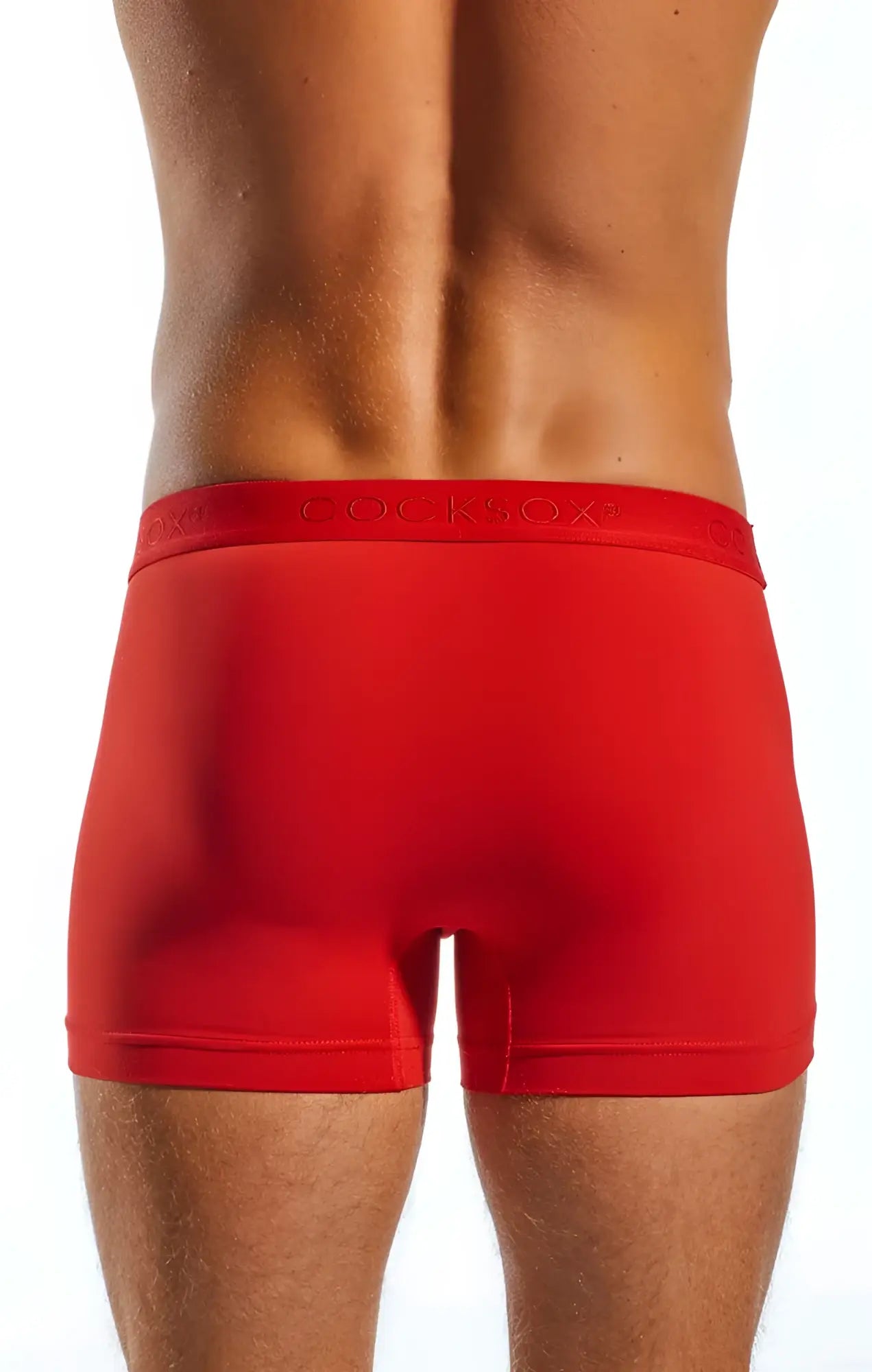 Red cotton cocksox classic boxer brief underwear with subtle logo on waistband size l