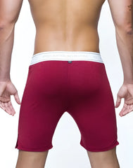Red xboss australian liberty briefs with white elastic waistband featuring logo from core series lounge short collection