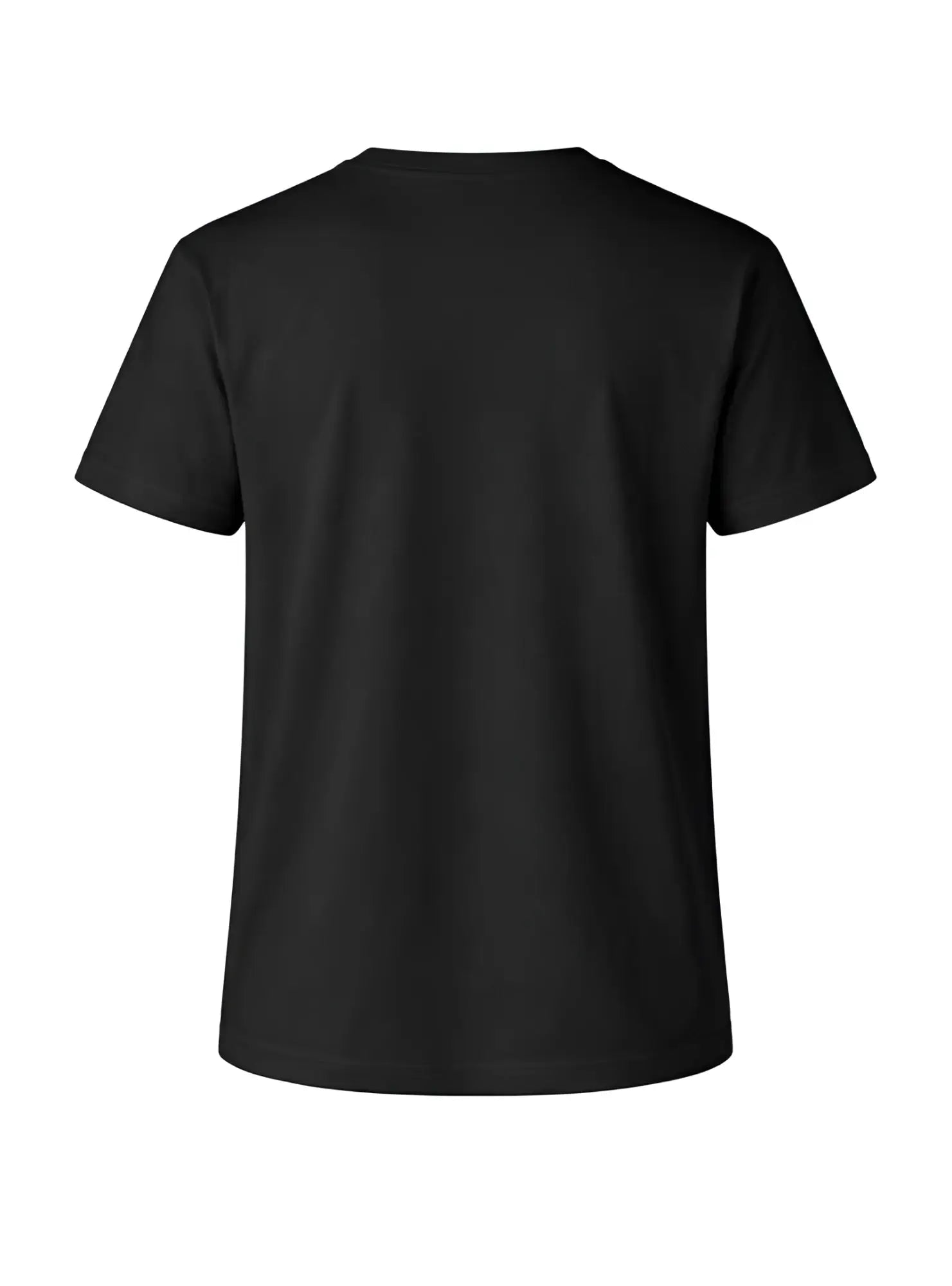 Black cotton crew neck t-shirt with short sleeves perfect for casual wear