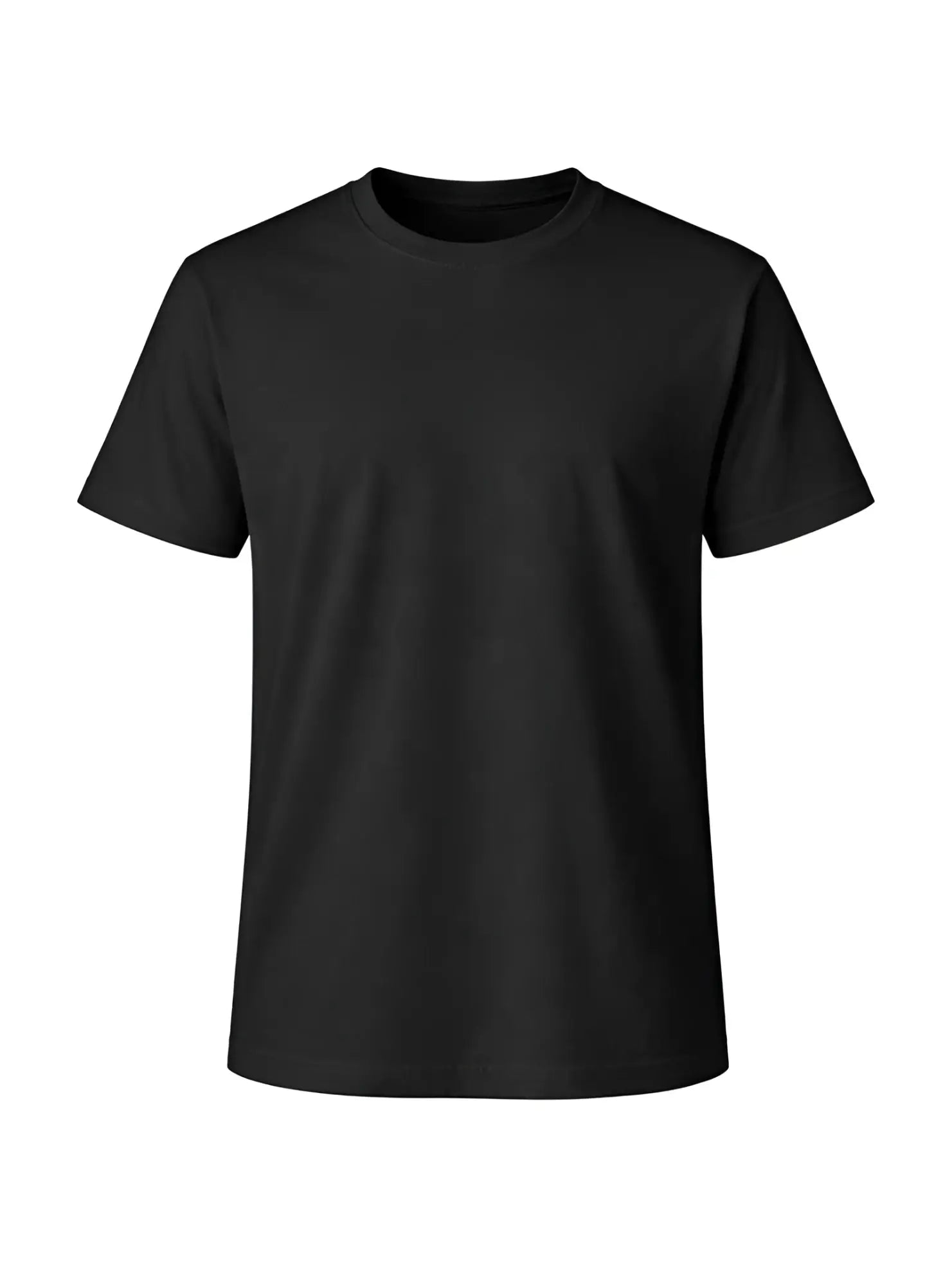 Black cotton short-sleeved crew neck t-shirt made of soft breathable fabric for casual wear