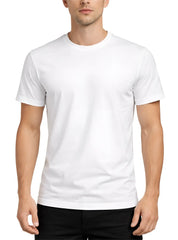 White crew neck cotton t-shirt made of soft breathable fabric perfect for casual and everyday wear