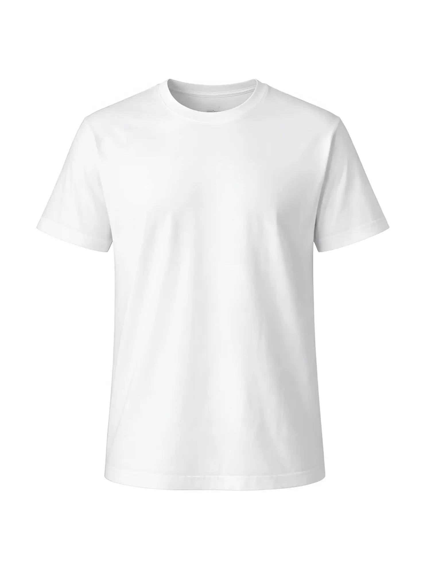 White cotton crew neck t-shirt with short sleeves made from soft breathable fabric for casual wear