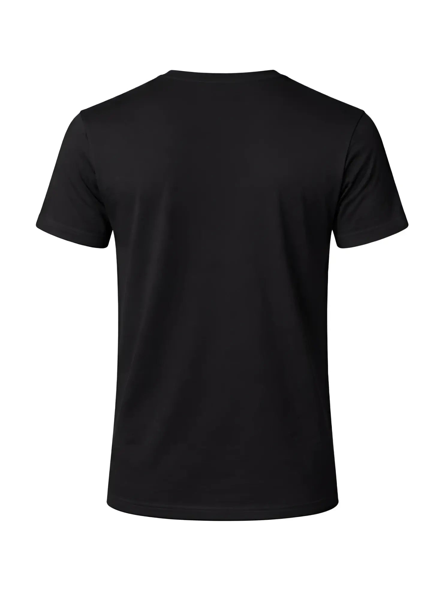 Black short-sleeved cotton crew neck t-shirt with a classic design ideal for casual wear