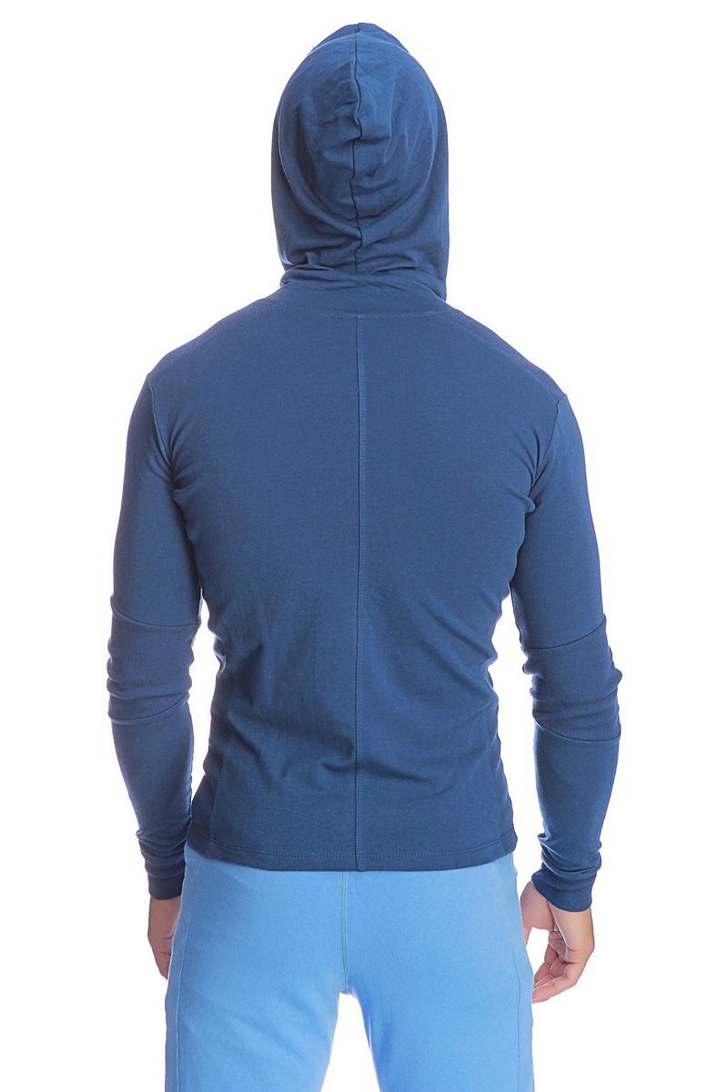 Formgeschnittener Crossover Yoga Track Performance Hoodie (Royal)