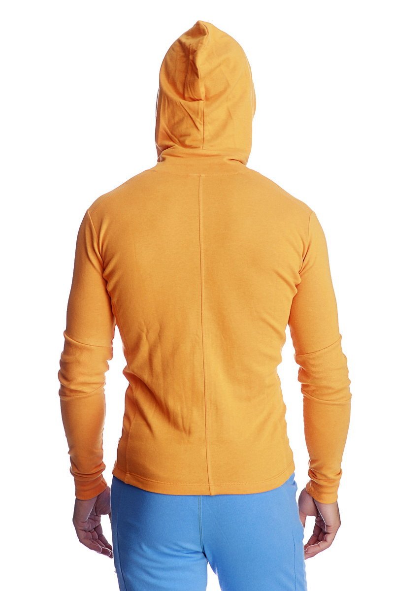 Figurbetonter Crossover Yoga Track Performance Hoodie (Sonnenorange)