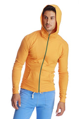 Figurbetonter Crossover Yoga Track Performance Hoodie (Sonnenorange)