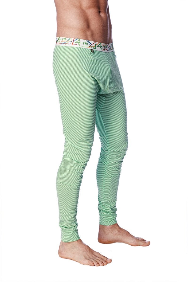 Pantalon de yoga thermique Crosstrain (rayures vertes et blanches)