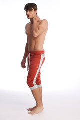 Pantalon de yoga à revers (Cinabre et gris)