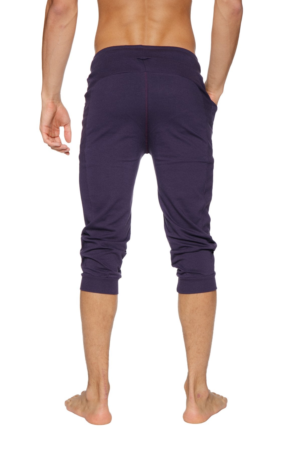 Pantalon de yoga à revers (aubergine)