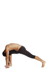 Pantalon de yoga à revers (noir uni)