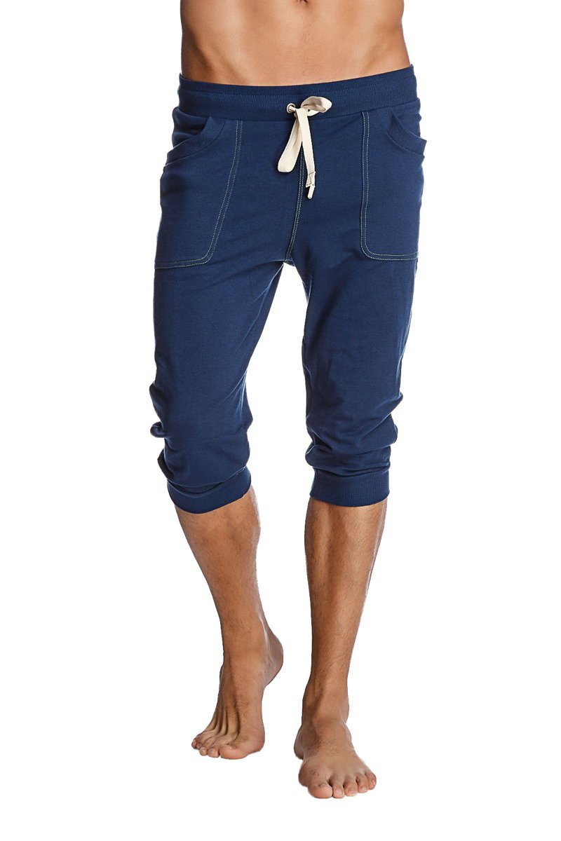 Pantalon de yoga à revers (bleu royal uni)