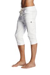 Pantalon de yoga à revers (blanc uni)