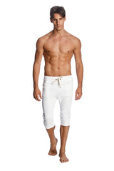 Pantalon de yoga à revers (blanc uni)