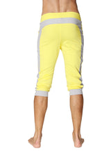 Pantalon de yoga à revers (Jaune tropical avec gris)