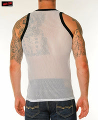 Go Softwear 4205 Men's Chain Link Mesh Tank Top - White