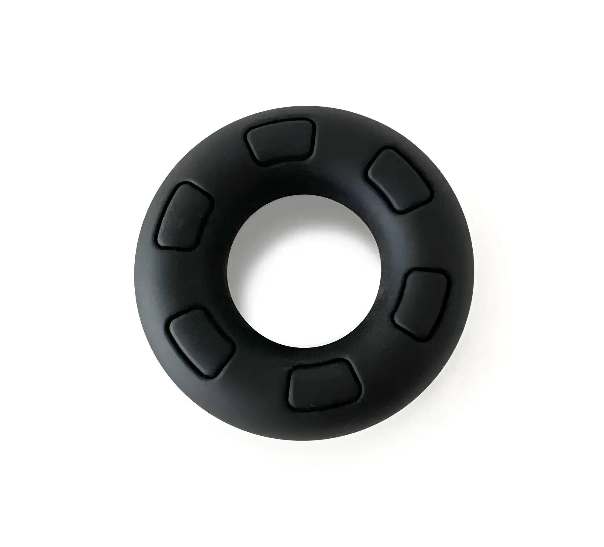 Daddy black black silicone grip ring with six raised rectangular textured sections for enhanced grip