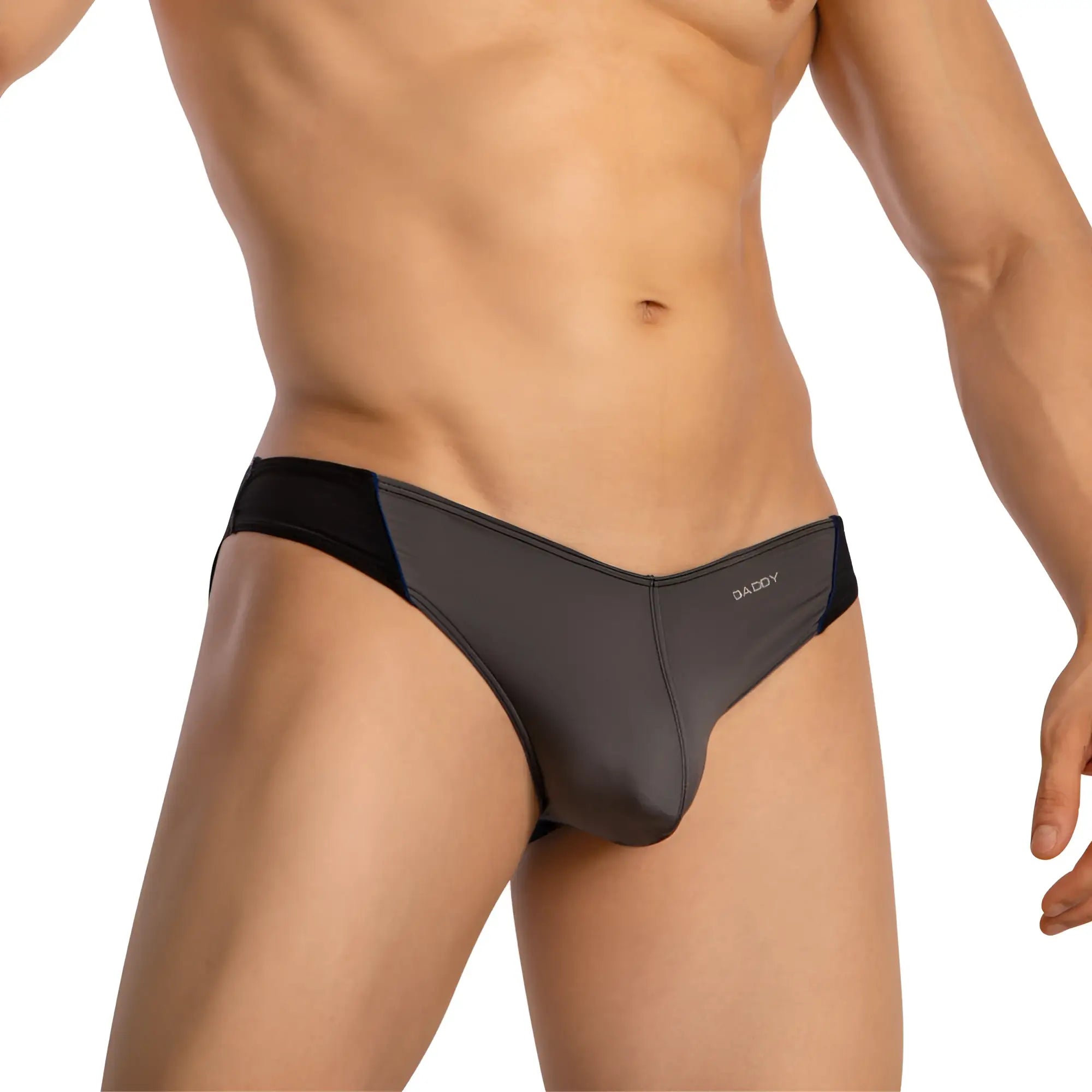 Daddy DDE063 jockstrap in black and gray with sleek form-fitting briefs design for comfortable support