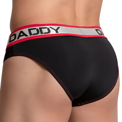 Black daddy brand brief daddy ddj023 with red and silver trim designed for comfortable everyday wear