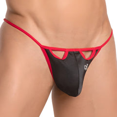 Black and red Daniel Alexander DAL041 G-String thong with cutout details showing the back side of the lingerie